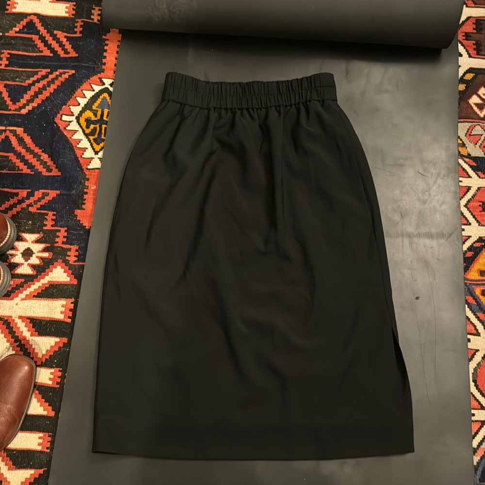 Black J Crew Midi Skirt with Slit